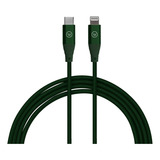 Cabo Lightning Mfi Usb-c Hard Nylon Trançado Iwill Verde Cor Verde-escuro