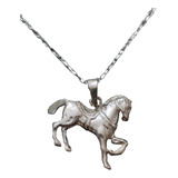 Cadena Collar Caballo Hombre Plata Ley 925 + Caja De Regalo