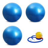 Kit 3 Bolas De Pilates Suiça 55cm Roxa Com 3 Bombas Fitball