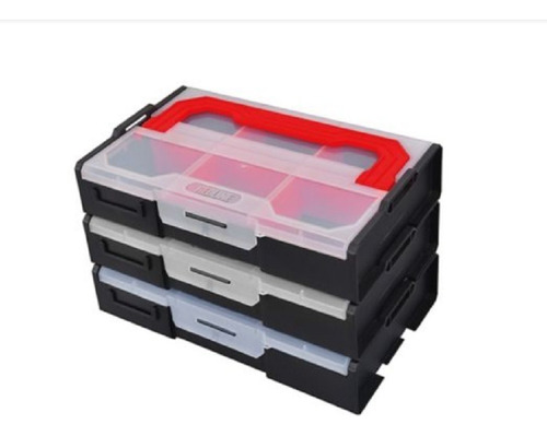 Caja De Herramientas Organizadora 3-en-1 26x16,8x6cm Redline Color Negro
