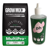 Kit Sustrato Grow Mix Indoor X 20 Lts + Ph Menos 100ml Pr6-*