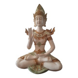 Buda Tara Mujer Meditación Figura Decorativa Grande 38cm.