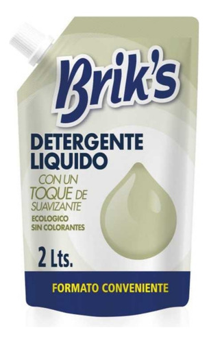 Pack X 3 Detergente Briks 2 Lts Con Suavizante Ecológico 