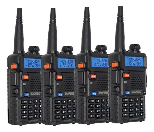 Kit 4 Radio Comunicador Dual Band Baofeng Uv-5r Vhf Uhf