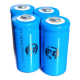 Bateria Cr123 16340 Li-íon Recarregável 3,7v 4 Unidades