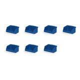 Kit C/7 Gaveteiro Organizador Caixa Bin Nº 1 S/trava Azul