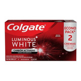 Crema Dental Colgate Luminous White Carbón Activado 2pz 66ml