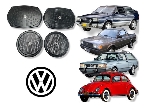 Tela Alto Falante Carros Antigos Volkswagen 4 Peças Fusca Go