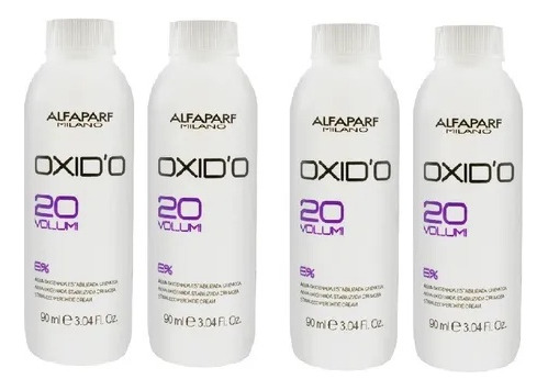 Kit X 4 Oxid'o 6% - Água Oxigenada 20 Volumes 90ml (4 Unds)