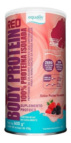 Body Protein Equaliv 600g Frutas Vermelhas. Sabor Frutos Vermelhos