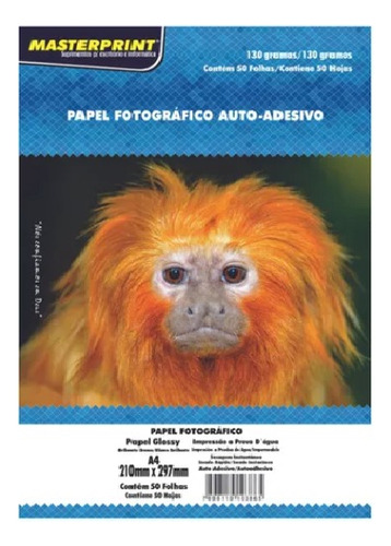 Papel Fotográfico Adesivo A4 Glossy 130g 50folhas Masterprin