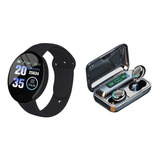 Reloj Inteligente Tactil Smartwatch + F9 Audífono Power Bank