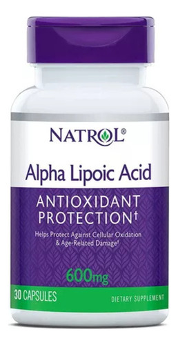 Natrol Ácido Alfa Lipoico 600 Mg, 30 Cápsulas