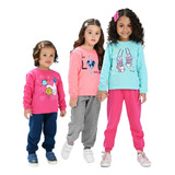 Kit 10 Peças Conjunto Moletom Infantil Menina Inverno