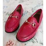 Hermosos Zapatos Niña Gucci Charol Rosados Original 