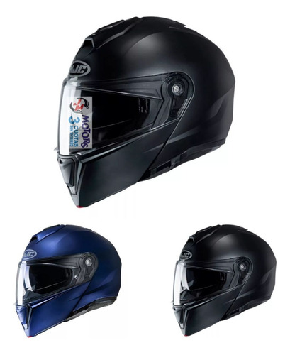 Jm Casco Rebatible Hjc Oficial I90 Negro Mate Azul Metallic 