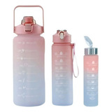 Botella De Agua Squeeze Motivational Kit 3, 300 Ml+900 Ml+2 L