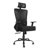 Silla Directiva Ergonomica Ajustable Soporte Lumbar De Malla Color Negro