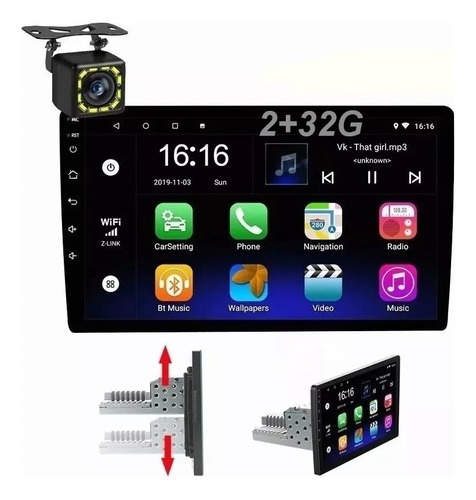 Estéreo Android De 9 Pulgadas Con Gps 1 Din 2+32g P/auto