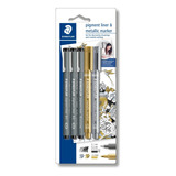 Staedtler Microfibras Pigmentadas 308 X 3 Negras + 2 8323