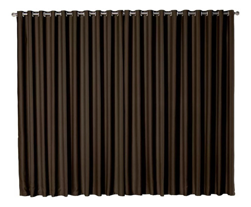 Cortina Blackout Para Sala Janela 2,60 X 1,80 Em Tecido Luxo Cor Tabaco