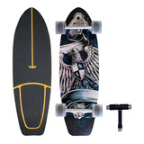 Patineta Semiprofesional Cruiser Surf Madera 75 Cm Con Llave