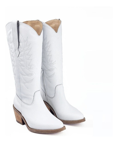 Bota Alta Texana Penelope 01855 Cuero Blanco