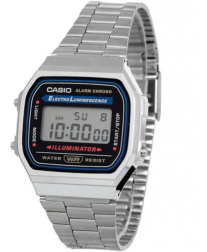 Relógio Casio Unissex Vintage A168wa 1wdf Prata Digital