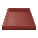 Prato Base Grande Quadrado Vaso Polietileno 40 Cm Vermelho