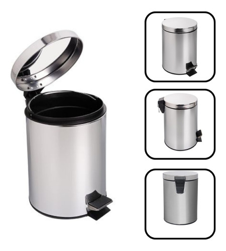 Cesto De Lixo Banheiro Inox 5 Litros Lixeira Cozinha Pedal