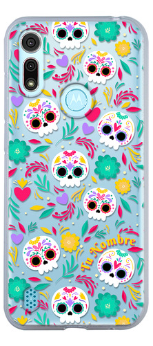 Funda Para Motorola Mujer Calaveras Flores Corazones Nombre