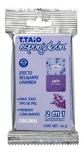 Esponjabón T.taio Lavanda Relajante Esponja Más Jabón 2 En 1 120g