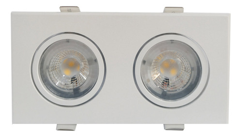 Spot Led Duplo 10w 3000k Branco Quente Direcionavel Embutir