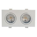 Spot Led Duplo 10w 3000k Branco Quente Direcionavel Embutir