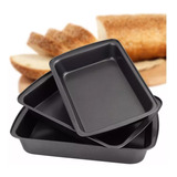 Set De 3 Moldes Charola Antiadherente Hornear Pan Reposteria