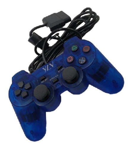 Controle Azul Playstation Ps1/ps2 Com Vibração Jogo Videogam