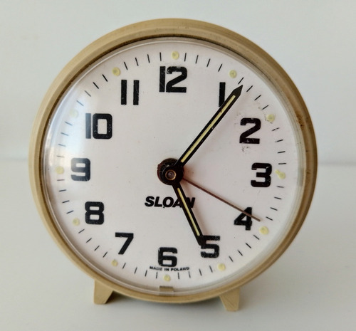 Antiguo Reloj Despertador A Cuerda Sloan Polaco Funcionando 