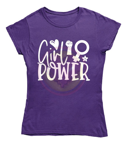 Playera  Girl Power Morada Mujer Marcha Dia De La Mujer 8m