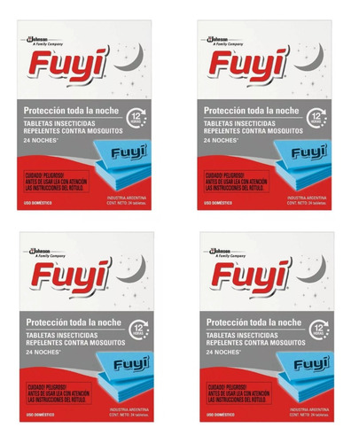 Pack X 4 Fuyi Tableta Insecticida Repelente Mata Mosquitos