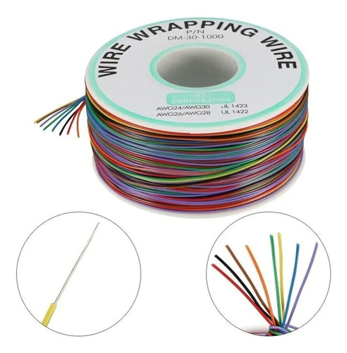 Rollo De Cable Kynar 250m 30 Awg Wire Wrapping De Colores