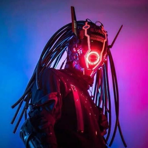 Casco De Cosplay Mask Led Wild Cyberpunk Completo