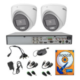 Kit Cctv 2 Cámaras 5mp Domo Colorvu Audio Baluns 500gb