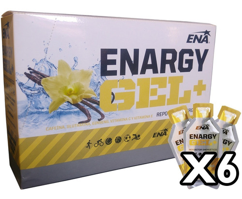 6 Cajas Enargy Gel Ena Cafeina + Ginseng Energia Running