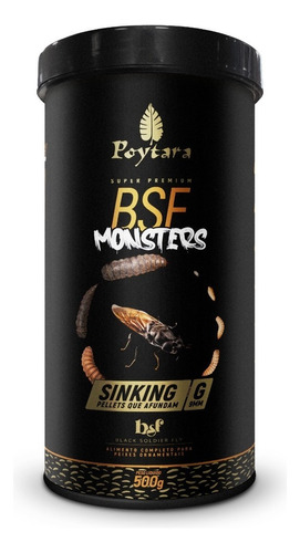 Ração Poytara Monster Bsf Sinking 500g Para Peixes