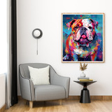 Quadro Grande Bulldog Frances Colorfull P/ Sala 120x90cm