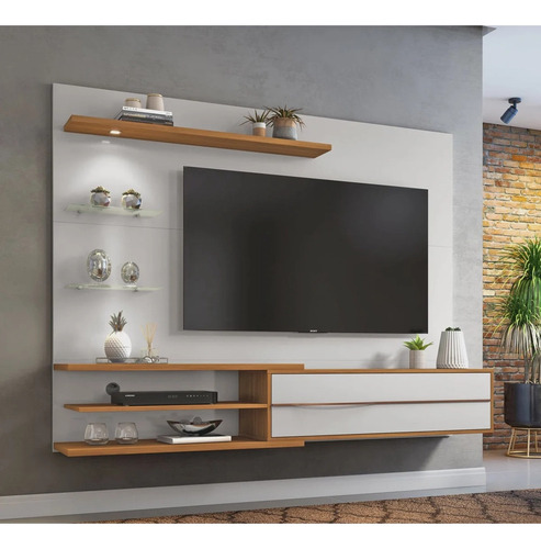 Rack Com Painel Para Tv Até 65 Kj Milan 1.80m