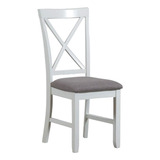 Powell Furniture Jane Side, Silla De Comedor Blanca Antigua.