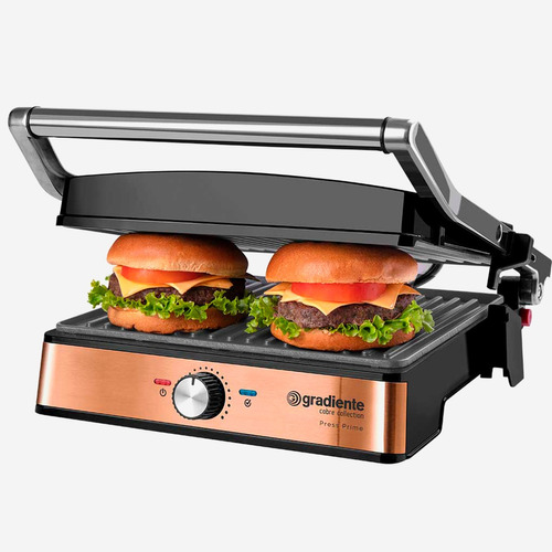 Grill Sanduicheira Press Antiaderente 1500w Inox Gradiente