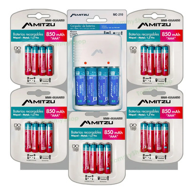 Cargador C 4 Pilas Aa Doble A + 20 Aaa Triple A Recargables | Meses sin interés