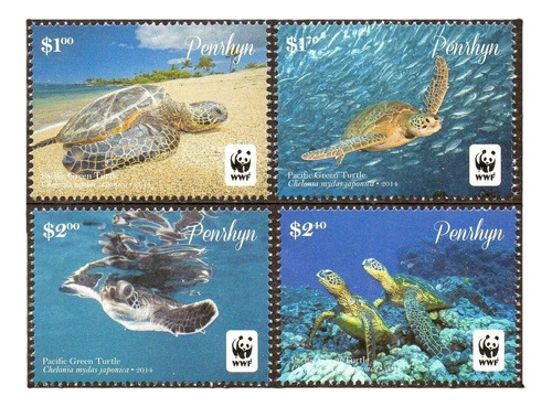 2014 Wwf Fauna Tortugas- Penrhyn Is. Cook (sellos) Mint